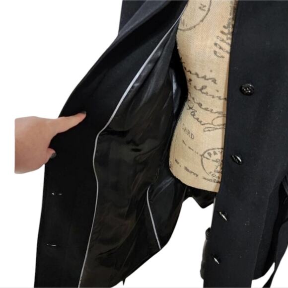 CALVIN klein Black belted hooded wool blend Walking coat plus size 3X new!!! - Picture 6 of 15